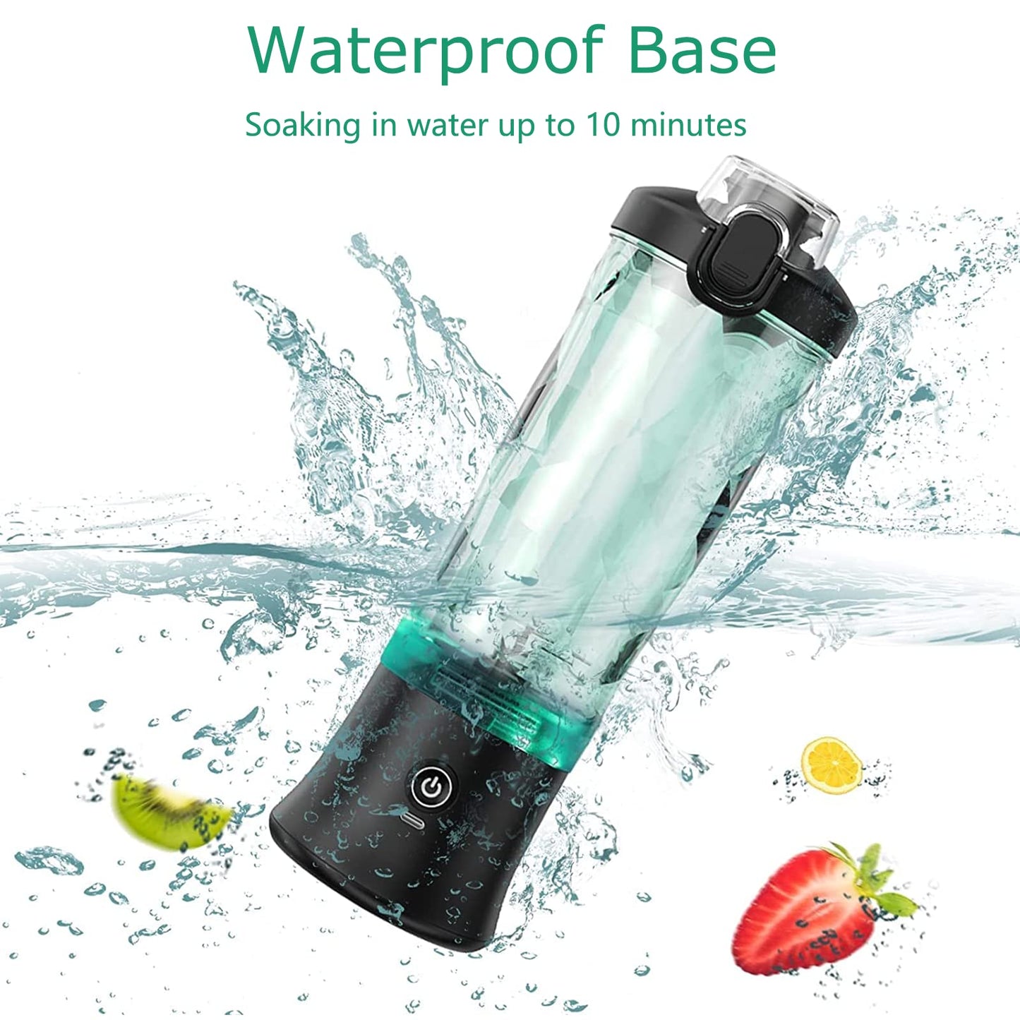 Dreamhigh® Mini Frullatore Portatile, 600ml Bottiglia Frullatore Portatile con 2 Lame, 4000 mAh Mini Frullatore Elettrico Produce 20 Tazze di Succo Per Casa, Ufficio, Campeggio e Viaggi