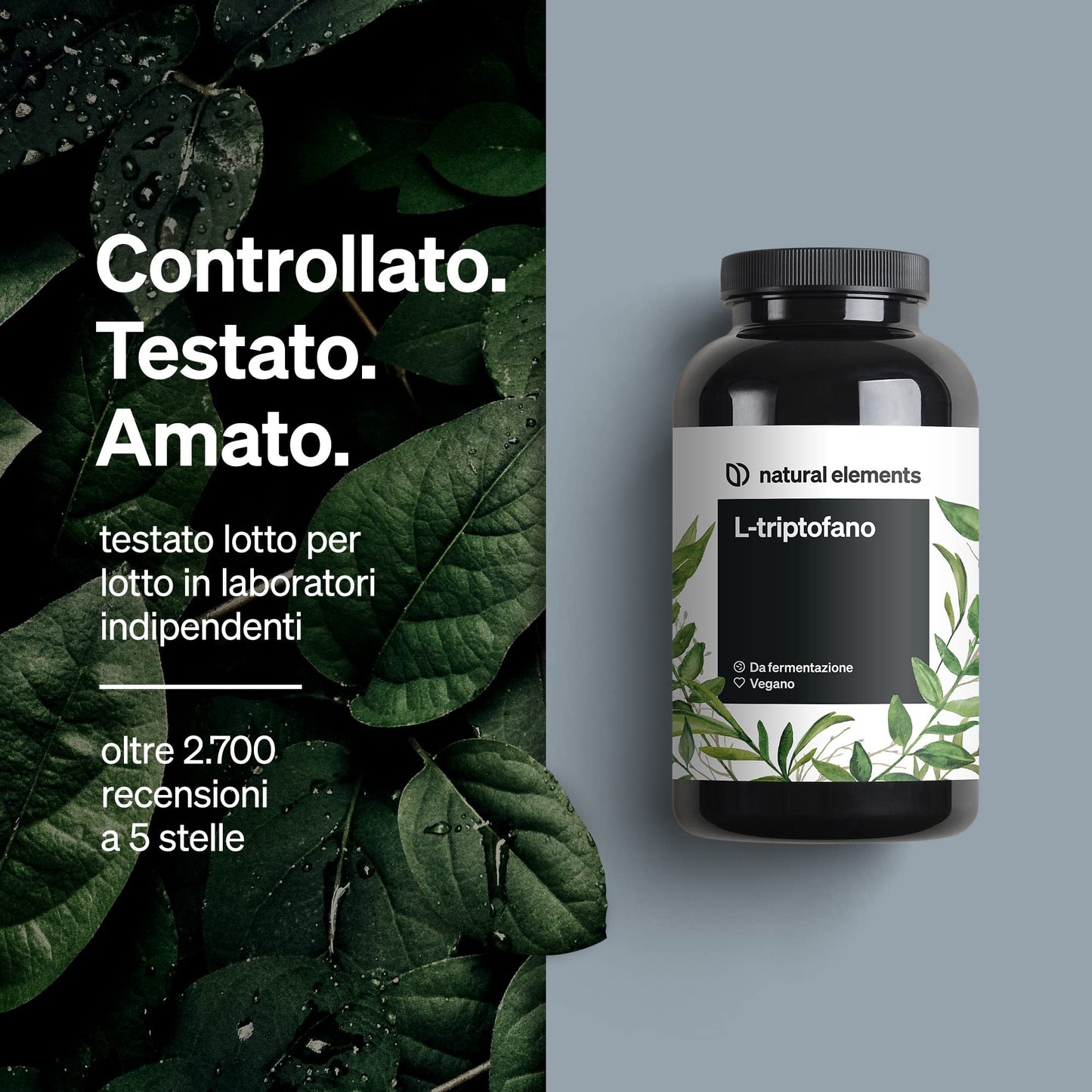 L-Triptofano 500mg – Triptofano Integratore per Dormire e Migliorare la Qualità del Sonno – 240 Capsule (Scorta di 8 Mesi) – Rilassante Antistress per Dormire – Testato in laboratorio, vegano