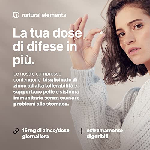 Zinco Integratore – 365 Compresse Vegan contro Acne e Brufoli – Zinco 15mg Scorta 1 Anno – Antiossidante per Pelle Sana – 15 mg di Zinco Elementare per Compresse da Puro Zinco Bisglicinato