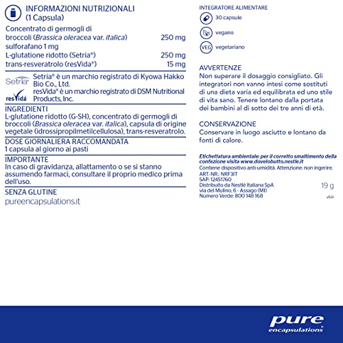Pure Encapsulations - Detox NRF2 - Estratti Vegetali con Antiossidanti per Favorire l'Eliminazione delle Tossine - 30 Capsule