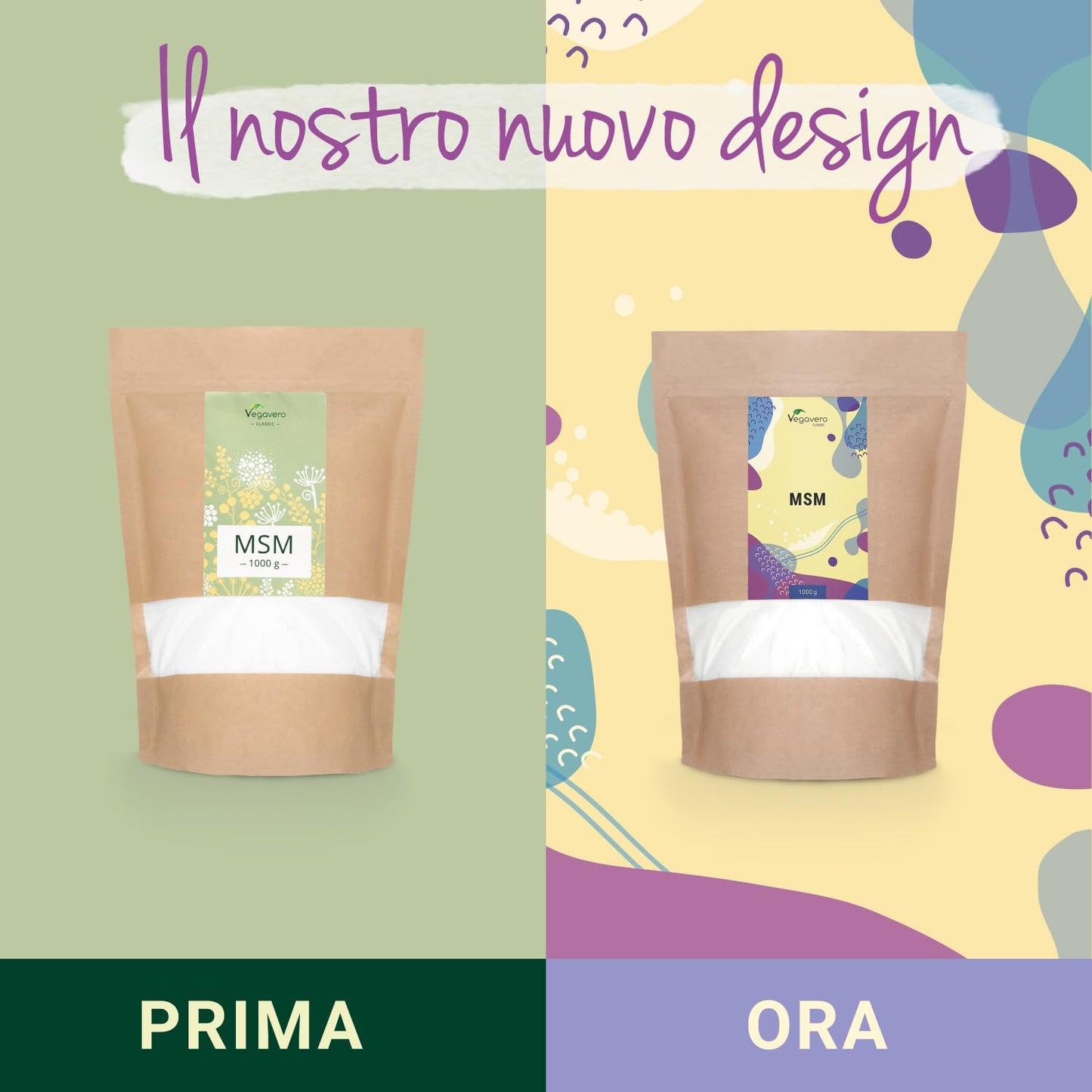 MSM Integratore | Zolfo in polvere puro al 99,9% (1Kg) | Salute delle Articolazioni, Unghie e Capelli | Senza Additivi | Vegan | Vegavero®