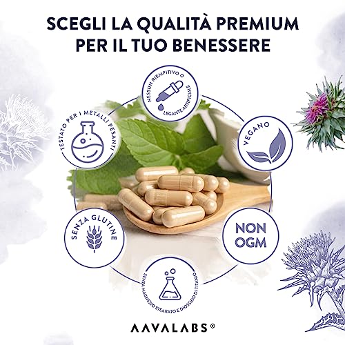 Cardo Mariano Fegato 80% Silimarina | Integratore Fegato e Intestino, 600mg Estratto 40:1 di Cardo Mariano Tarassaco e Carciofo Desmodio Vitamina A & E Colina, Depurativo Naturale Vegano - 120 Capsule