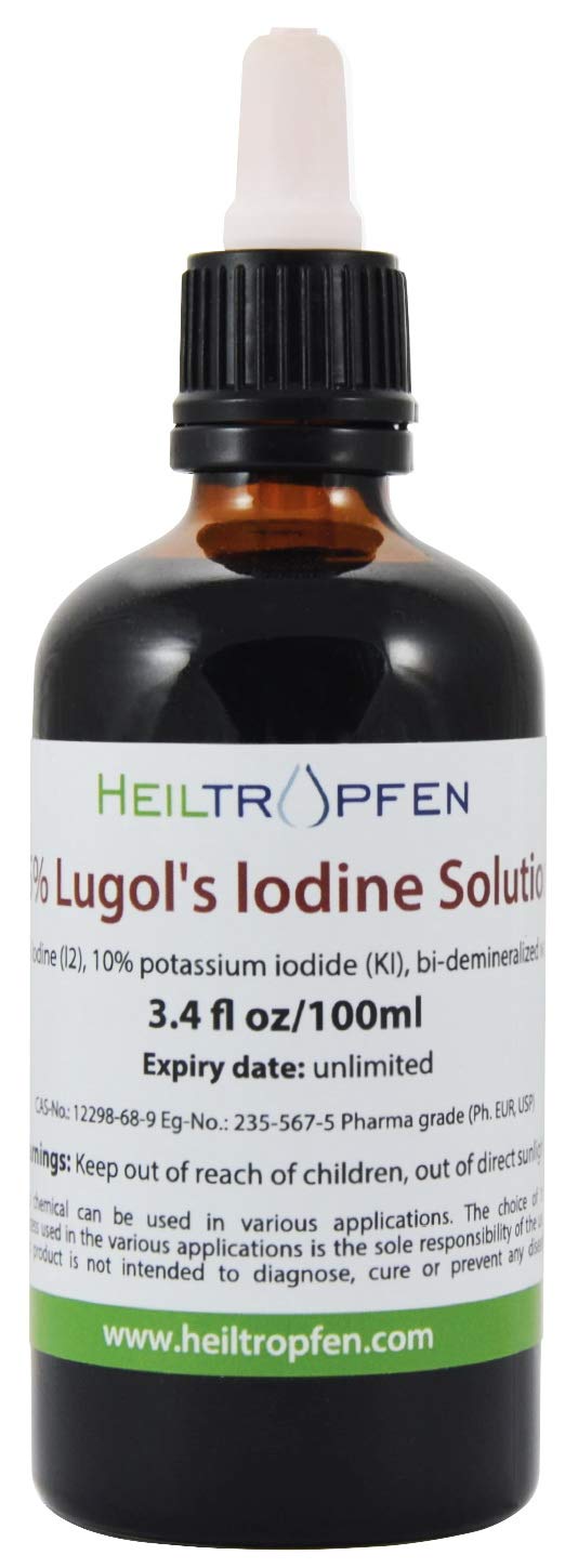 5% Soluzione di iodio Lugol 100 ml | Formulazione liquida al 15% | Realizzato con il 5% di iodio e il 10% ioduro di potassio | Heiltropfen®