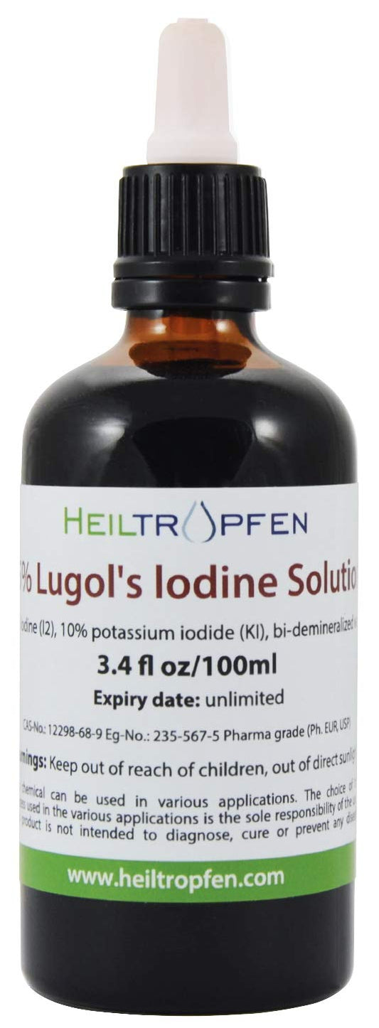 5% Soluzione di iodio Lugol 100 ml | Formulazione liquida al 15% | Realizzato con il 5% di iodio e il 10% ioduro di potassio | Heiltropfen®