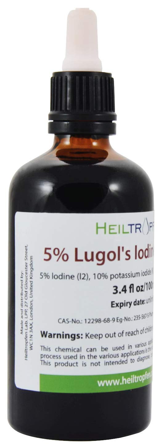 5% Soluzione di iodio Lugol 100 ml | Formulazione liquida al 15% | Realizzato con il 5% di iodio e il 10% ioduro di potassio | Heiltropfen®