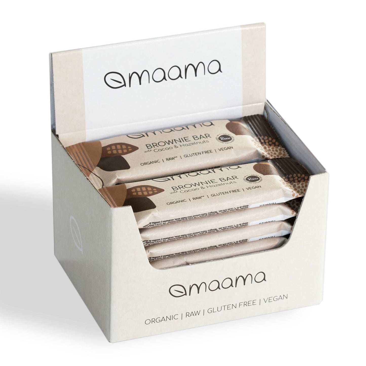 MAAMA, Barretta di frutta con Nocciole e Cacao Bio - Snack Sano e Goloso - Biologica, Vegan, Senza Zuccheri Aggiunti e Senza Glutine - Confezione da 14 barrette da 35g ciascuna