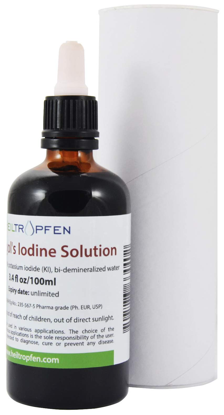 5% Soluzione di iodio Lugol 100 ml | Formulazione liquida al 15% | Realizzato con il 5% di iodio e il 10% ioduro di potassio | Heiltropfen®