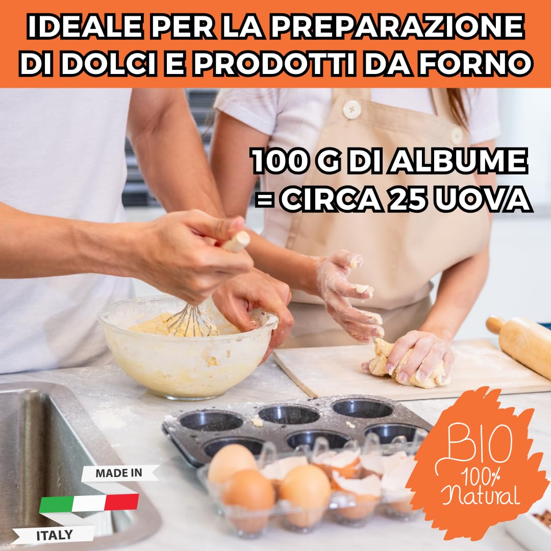 Albume Bio In Polvere - Prodotto alimentare da agricoltura biologica, 500 g