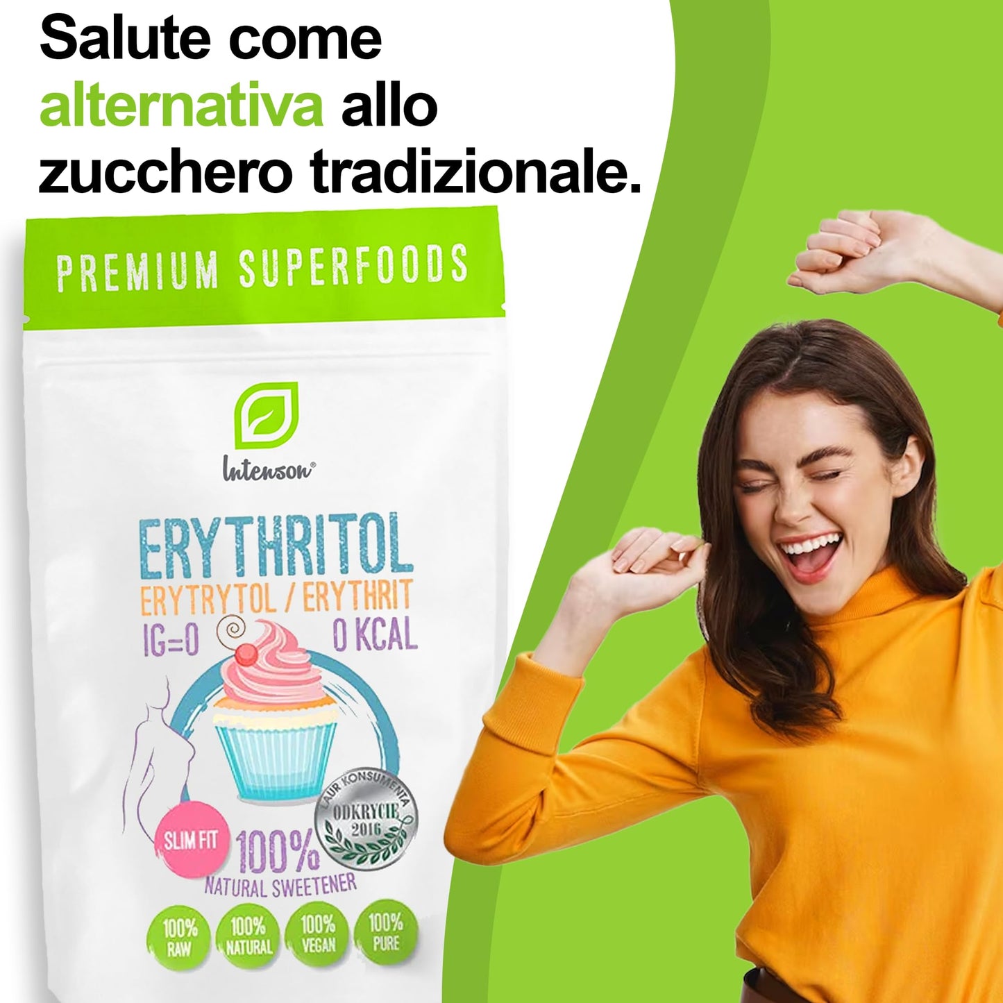 Eritritolo 1kg | dolcificante naturale | zero calorie | sostituto dello zucchero