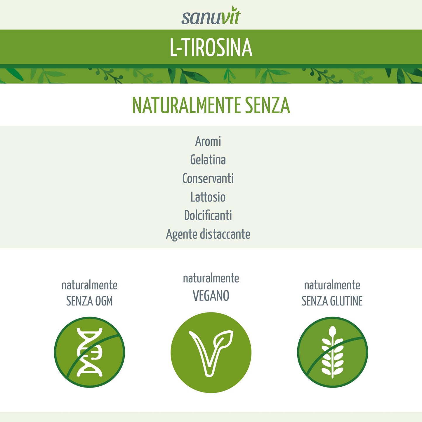 Sanuvit® - L-tirosina 800 mg per capsula | 180 capsule | Dose alta | Amminoacido | Elevata biodisponibilità e tolleranza | Vegano