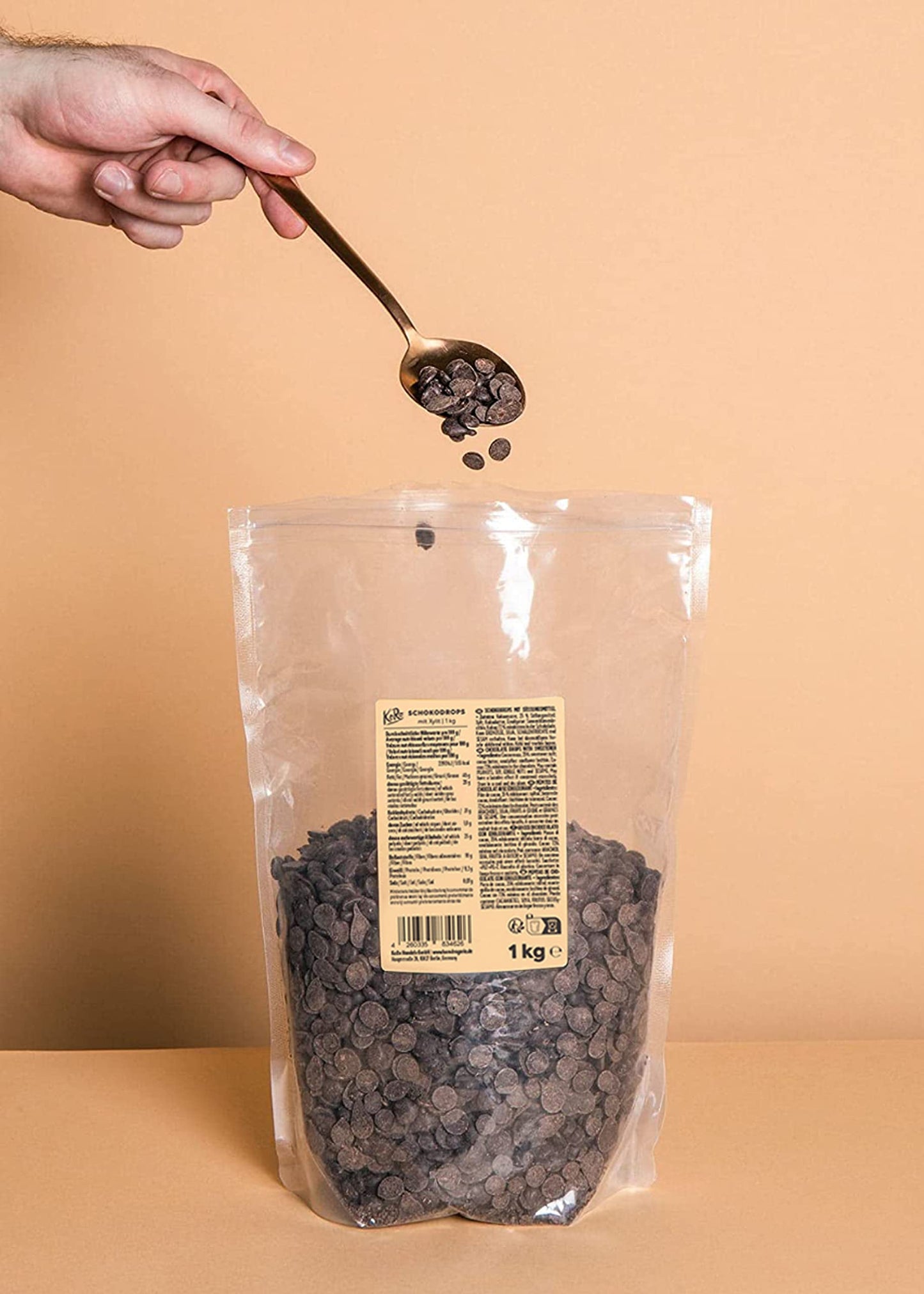 KoRo - Gocce di cioccolato con xilitolo 1 kg - Dolcificate solo con xilitolo* - vegan - perfette per i tuoi dolci