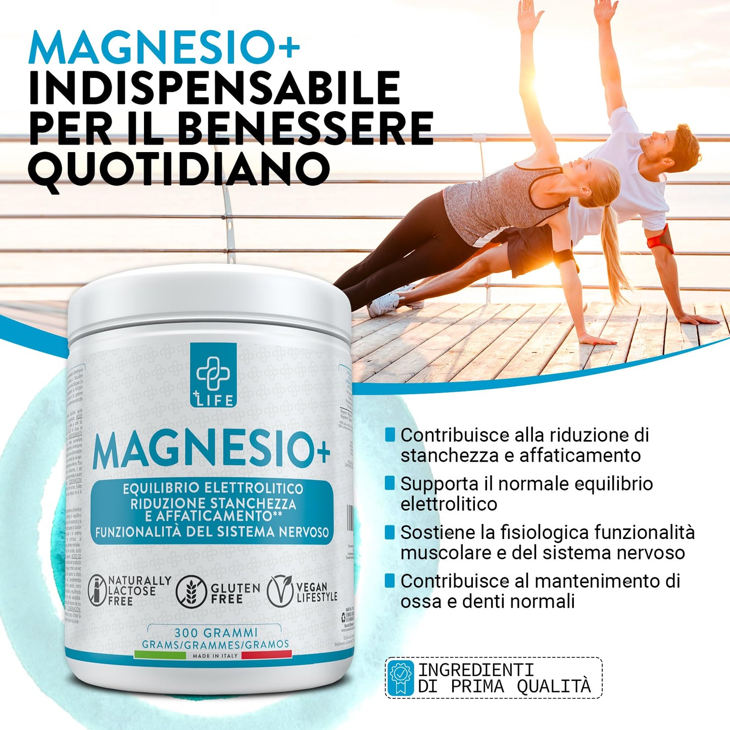 Magnesio In Polvere Piulife® 430mg Magnesio Puro Per Dose, Magnesio Carbonato Fonte di Magnesio Citrato, Integratore Magnesio Completo, Benessere Intestinale Per Stitichezza, Ansia E Stress, Muscoli