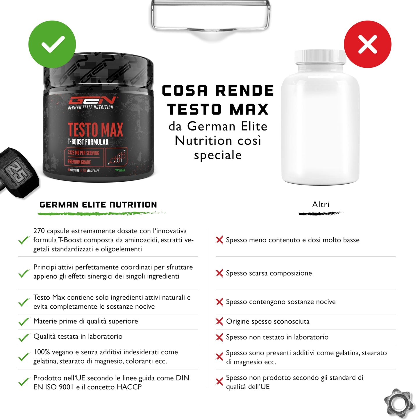 Testo MAX - 270 capsule - Extra forte: altamente dosato con 7320 mg per dose giornaliera - Con aminoacidi + estratti vegetali - Tribulus + estratto di Maca + boro + acido D-Aspartico - Vegan