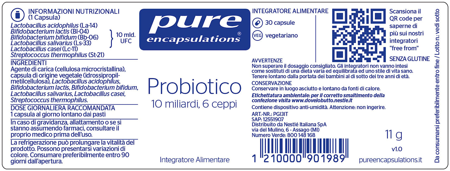 Pure Encapsulations - Probiotico - 10 miliardi di UFC - 30 Capsule