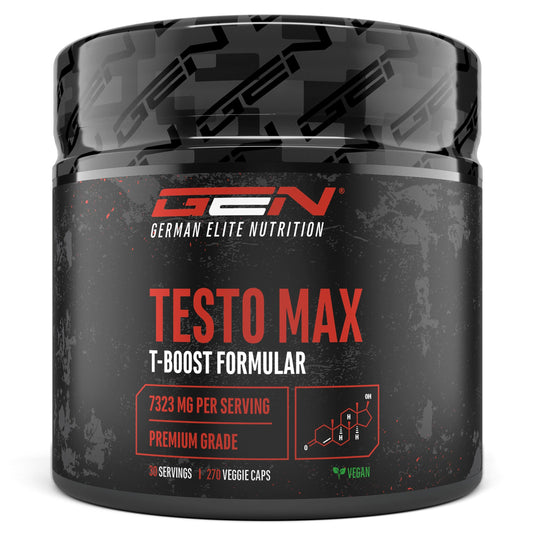 Testo MAX - 270 capsule - Extra forte: altamente dosato con 7320 mg per dose giornaliera - Con aminoacidi + estratti vegetali - Tribulus + estratto di Maca + boro + acido D-Aspartico - Vegan