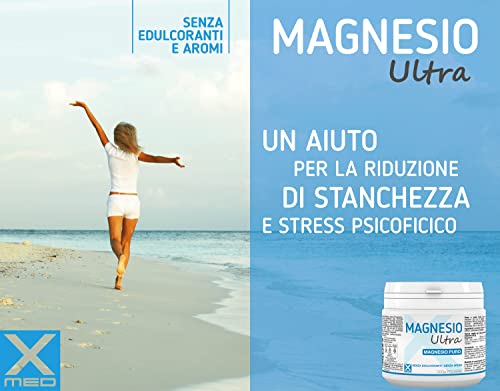 XMED Magnesio Ultra Pro, 500 grammi in polvere, senza edulcoranti, senza aromi