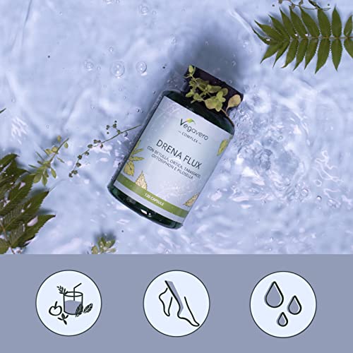 DRENANTE Forte Vegavero® | 100% NATURALE | con Pilosella, Tarassaco, Orthosiphon, Ortica e Betulla | 4 Mesi di Fornitura | Diuretico per Ritenzione Idrica Gambe | Detox Naturale | Vegan