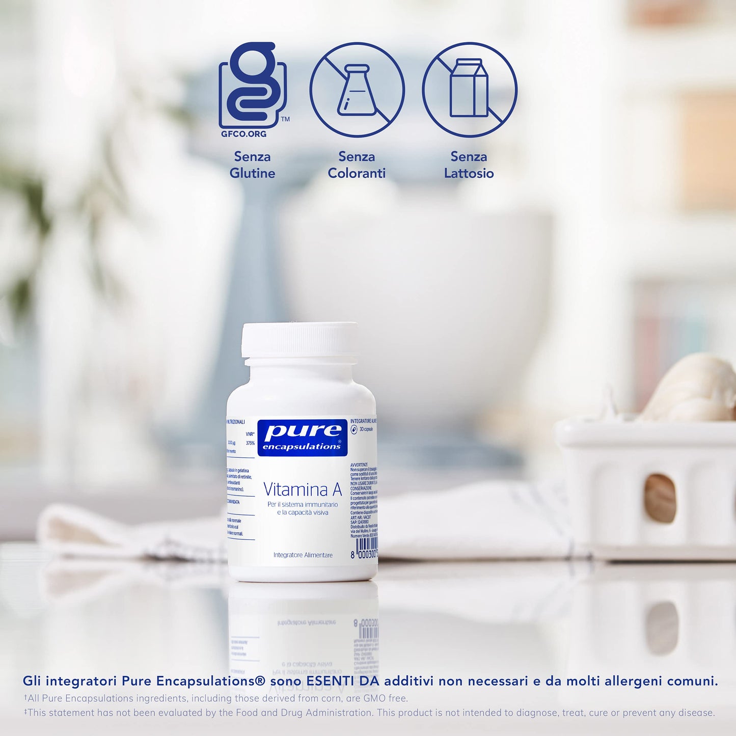 Pure Encapsulations - Vitamina A 10.000 IU - Supporto alla Vista, Funzioni Cognitive e Salute della Pelle - 30 Capsule Softgel